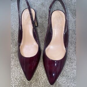 Vince Camuto wine pointed toe block heel size 5